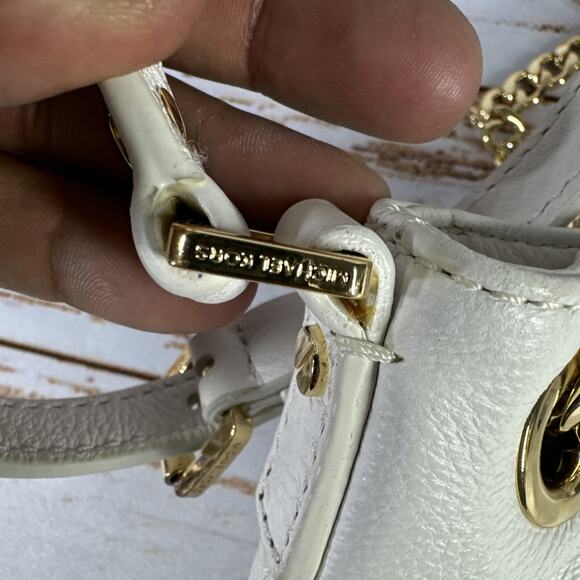 Michael Kors 30H01TCM2L Medium Jet Set White Leather Tote Purse - Picture 9 of 10